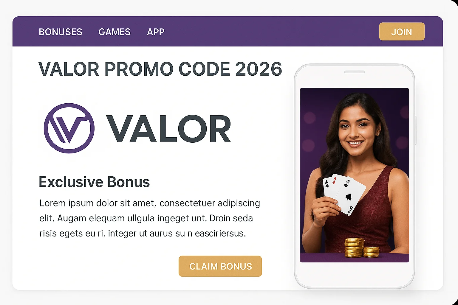 Valor Casino Welcome Bonus 2026